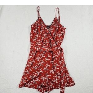 LOFT Red and White Floral Dress